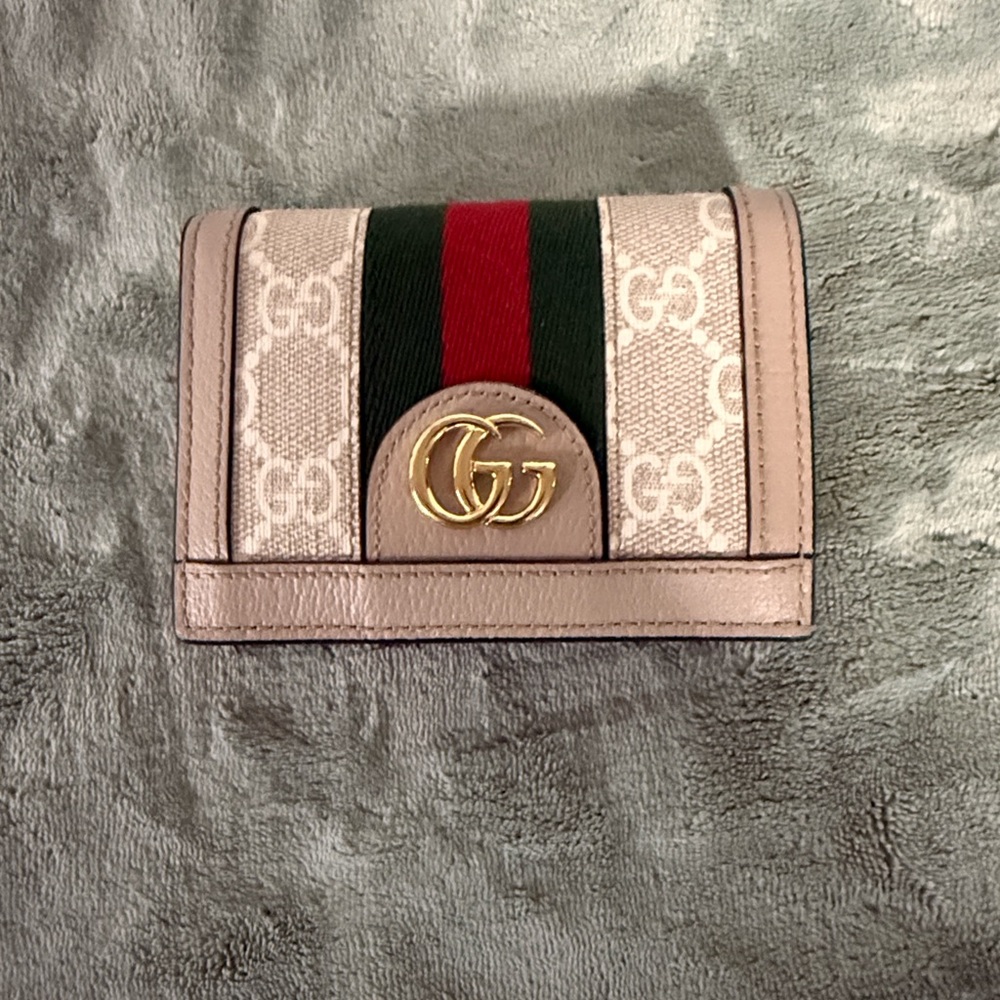 Gucci Beige and Green Stripe Wallet